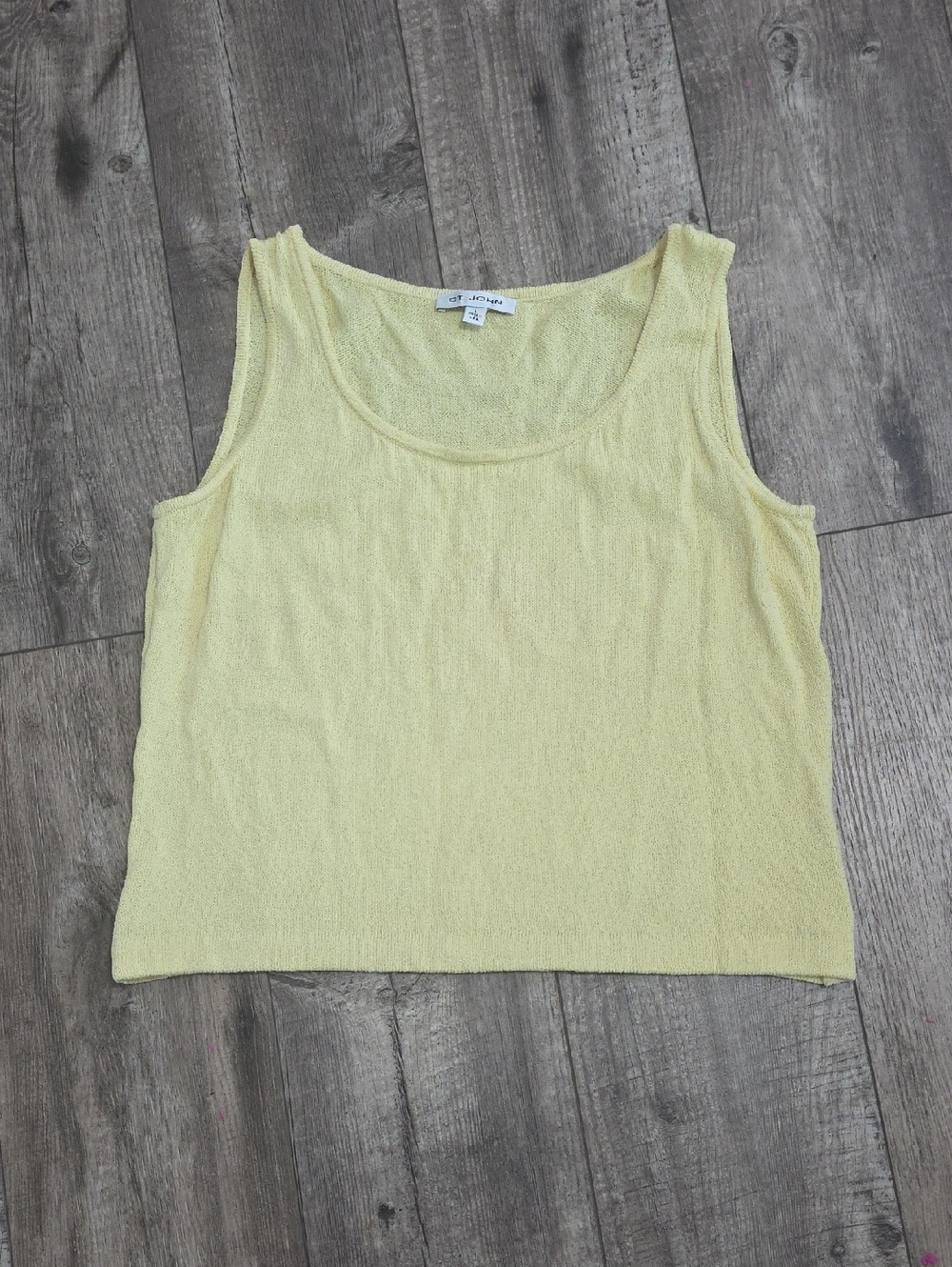 St. John Women's Yellow Sleeveless Knit Tank Top Crew Neck Size L Regular